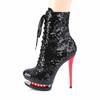 Pleaser - BLONDIER1020 Bottes de plateforme, Pole dance chaussures - Chaussures de pole dance - Noir/Rouge Product image